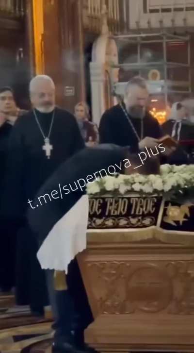 As skies continue to rain oil for four consecutive days, in russia's city of Tuapse, the governor is performing a ritual at the local cathedral, repeatedly licking the floor in a symbolic cleansing of the city.