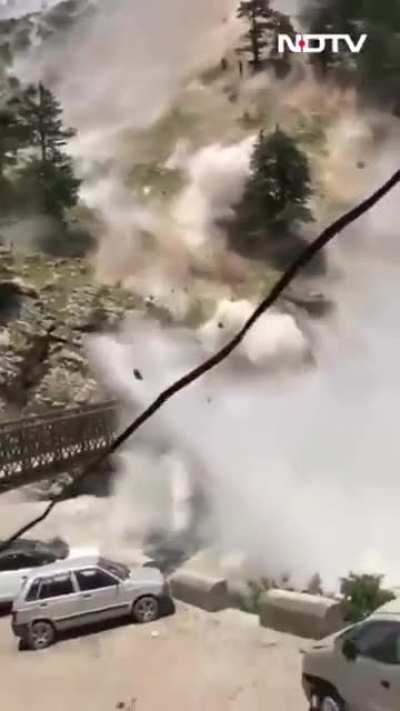 Flurry of boulders rolling down Himachal mountain destroys the only bridge to this island