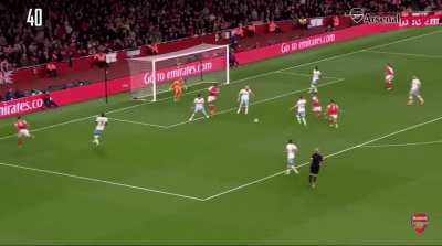 Posting an &Ouml;zil pass every day until Arsenal play a game. Day 73: v. West Ham, 2017.