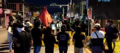 Protestors in Myanmar chanting songs of hope for freedom and democracy