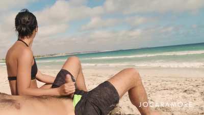 It was risky, but we had fun on the public beach!