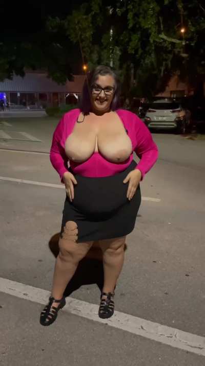 Showing off outside the bar