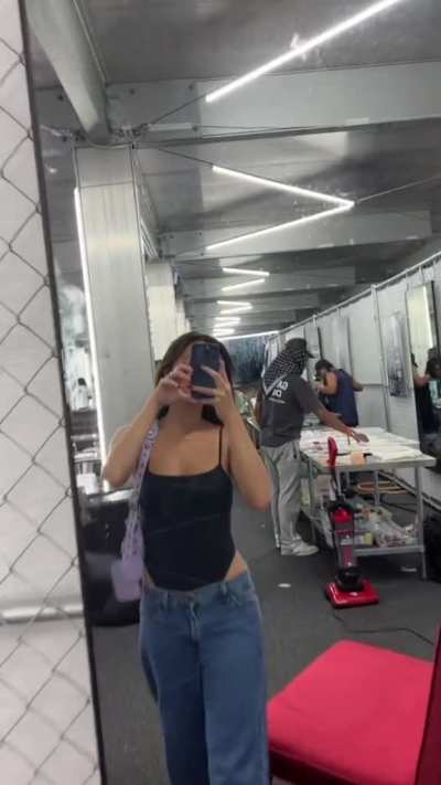 Lily Chee in jeans
