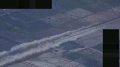 An F-16 fighter jet doing a high-speed low pass over a car as a "show of force"