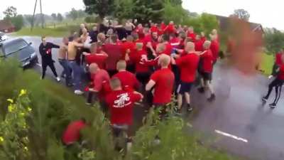 Danish men and Swedish men fight for seemingly no reason at all