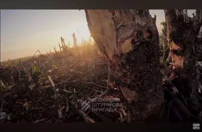 (Summer 2023) Ukrainian soldier gets interrupted 3 times in a row by Artillery