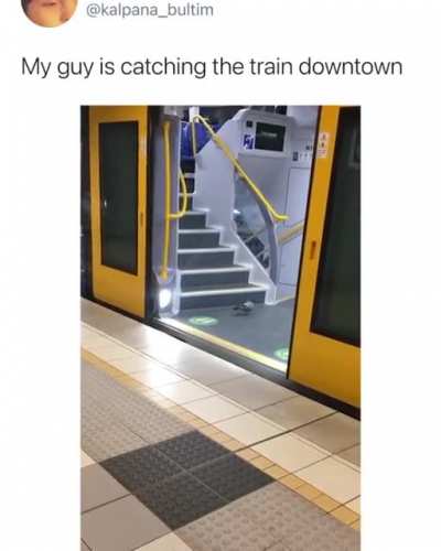 Making his way downtown