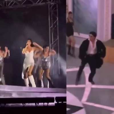 Dua Lipa chose to do some similar steps to what SRK has done in the original song from the movie.  During the mash up bit.  ( didn&rsquo;t realise it till someone put them side by side in this clip ). 
