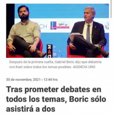 Gabriel Boric: "Que desde ya, se organicen debates en todos los temas, con JAK"