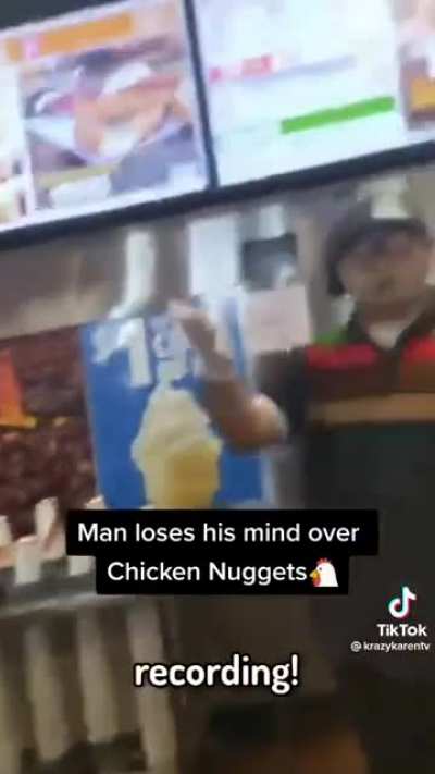 Losing his mind over chicken nuggets