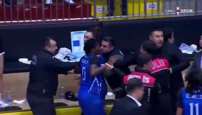 Fight breaks out in Turkish Women&rsquo;s Second Basketball League after Bodrum beat Mersin 73&ndash;72 on the road , Involving Angel Jackson, Sezen Yavuz and Yagmur Yildiz , With punches thrown and one Bodrum player needing medical treatment