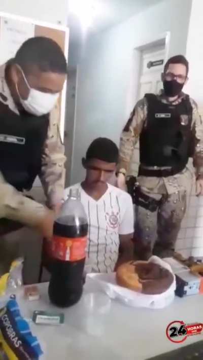 Police forces in brazil celebrating a theif's 18th birthday because they can't arrest anyone under 18