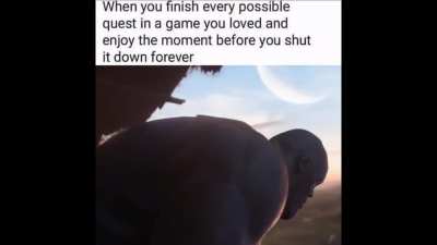 [Meme] My edit on the "When you're about to get the Platinum Trophy in a game and you enjoy the moment before you shut it down forever"