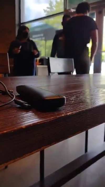 Maskless Karen gets up in the faces of different Starbucks employees and tells them to take a swing when they ask her to wear a mask