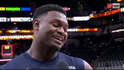 [Highlight] Post game question to Zion: 