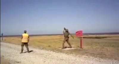 Firing a hand held rocket launcher