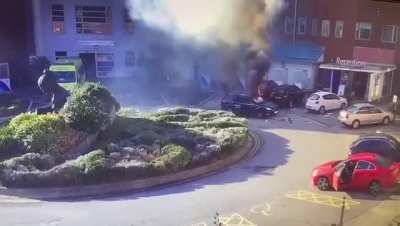 The car bombing at a Liverpool Hospital. The driver of the taxi survives and is a national hero after locking the bomber in the taxi.