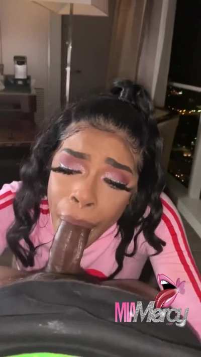 &ldquo;Look at you&rdquo; 😝💦 Sucking dick is her talent🤩 #Full video link in comments 👌🏾