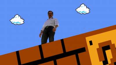 Lalo jumps on a Goomba