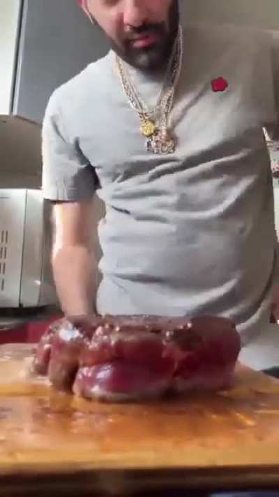 Repost w. Video - Trax NYC cooking steak on SOLID gold bars.