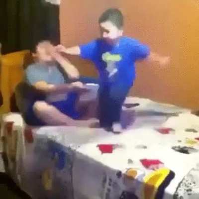 Right in the face.
