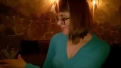 Sucking cock in a restaurant to get cum for her drink
