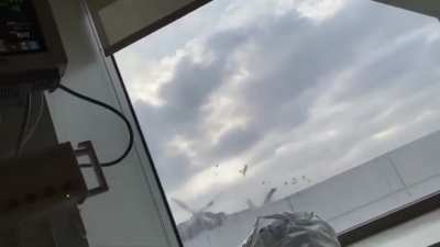 Medical helicopter experiences a malfunction and crashes while landing on a Los Angeles hospital rooftop yesterday. Wreckage missed the roof&rsquo;s edge by about 15 feet, and all aboard survived.