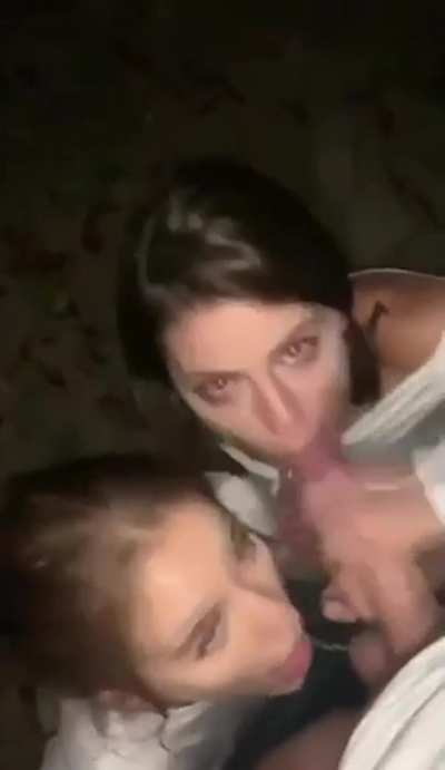 Double Trouble Adriana chechik &amp;amp; Megan Rain Sloppy Blowjob