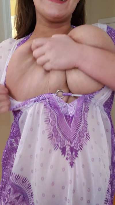 They look big in this dress, but massive when I take them out