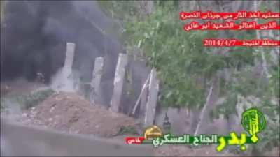 ISIS fighters in a trench are hit with a grenade in Iraq (July 4th, 2014)