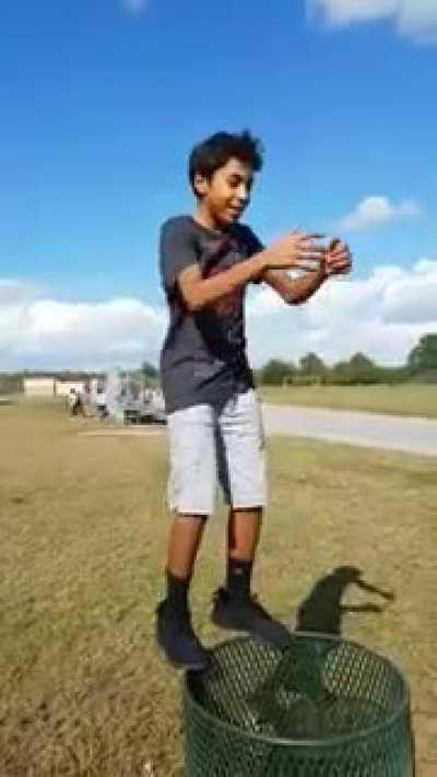A trash flip