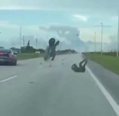 Biker performing an expensive wheelie on the road