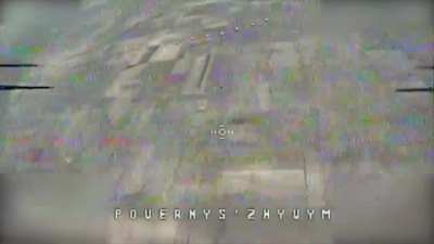 Orlan-10 observation drone hit by 38th Marine Brigade FPV drone over the right bank of the Dnipro River. North of Tokarivka village, Kherson region. Video published by "Come Back Alive" on August 31, 2024