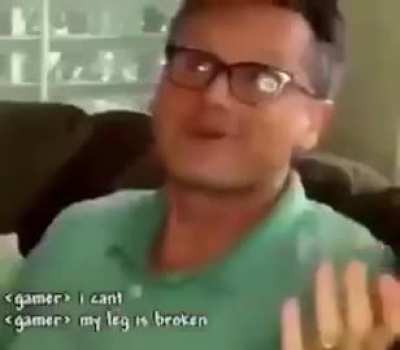 His leg broken