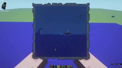 My first map art! I used Redstone &amp;amp; Pistons to make the waves move