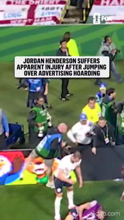 England Midfielder Jordan Henderson Breaks Arm After Jumping Over Ad Barrier