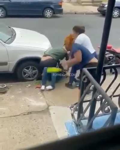 OUCH: Lady Tears A Mans Legs Up Metal Bat While He Fights