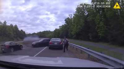 17-year-old driver going 'well over 120mph' loses control and nearly crushes Fairfax County police officer making a traffic stop