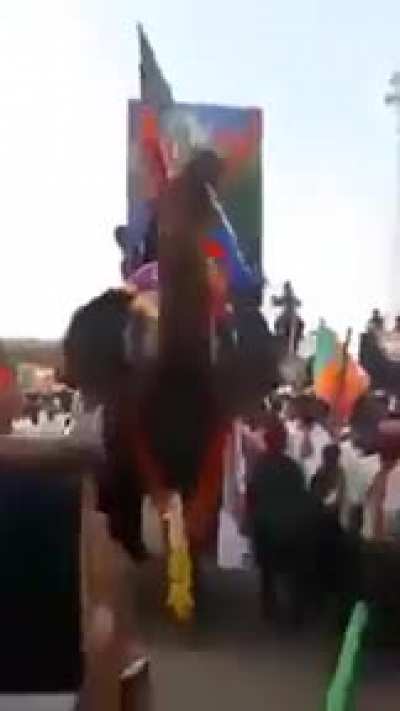 Keralites celebrating BJP victory in their own style with elephant &amp;amp; Music