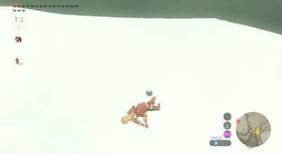 I never try fighting Lynels&hellip; But I made one attempt. Debated on whether or not I should heal/continue, but the map clearly decided my fate
