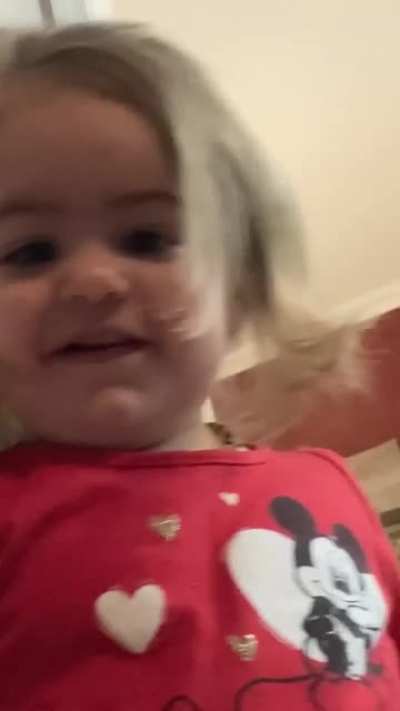She gets so excited about her snacks