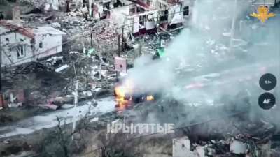 Russian Drone Destroys Ukrainian IFV in the Grigorovka area.