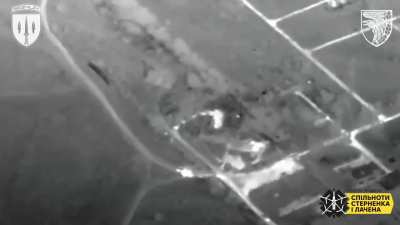 Ukrainian drone operator spots another Russian TOS-1A "Solntsepek" 220-mm heavy flamethrower in the Bakhmut area during the night. Informs an FPV pilot to take it out.