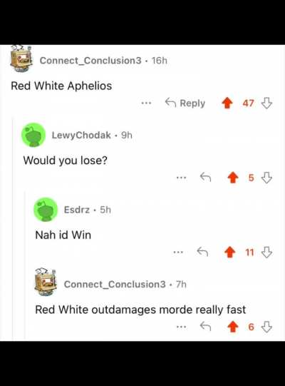 "I am about to 1v1 Morde as Aphelios" - "OK, but would you lose?"
