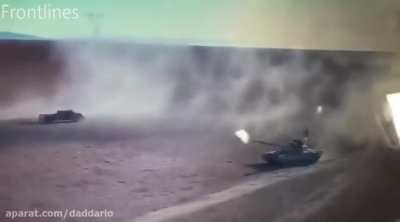Iraqi Tank Blows-up an up-close ISIS Car Bomb (VBIED) 