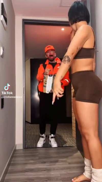 She plays with delivery guy