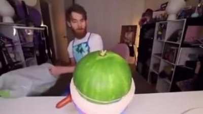 Just a man and his melon