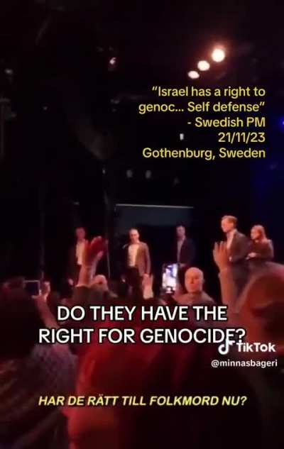 Swedish Prime Minister Ulf Kristersson has a Freudian slip and says "Israel has the right to commit genocide" 🤡🤡🤡