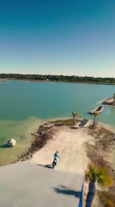 A SUPERCROSS TRACK BUT EVERY JUMP IS OVER WATER"(source link in description)"