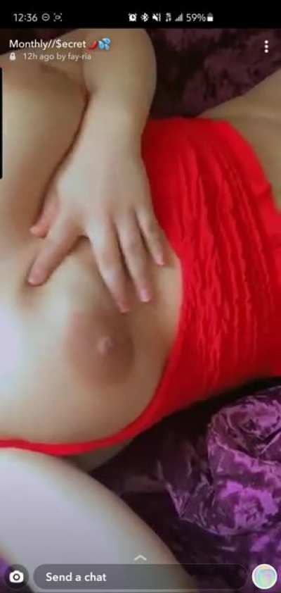 Chubby cutie showing titties/pussy